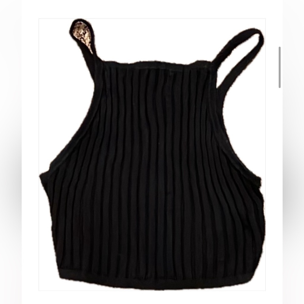 BDG black knit high neck crop top